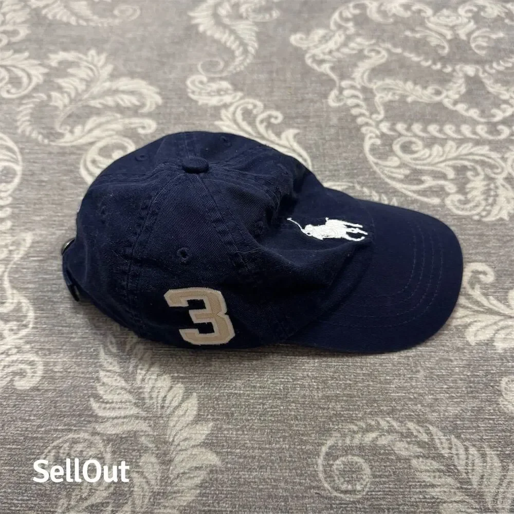 Polo Ralph Lauren Navy Big Pony #3 Adjustable Baseball Golf Hat Toddler 2T - 4T